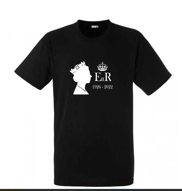 Queen Elizabeth Commemorative T Shirt - Black (Size Extra Small to
